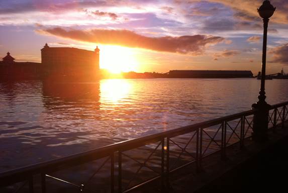 Abendstimmung an der Le Caudan Waterfront