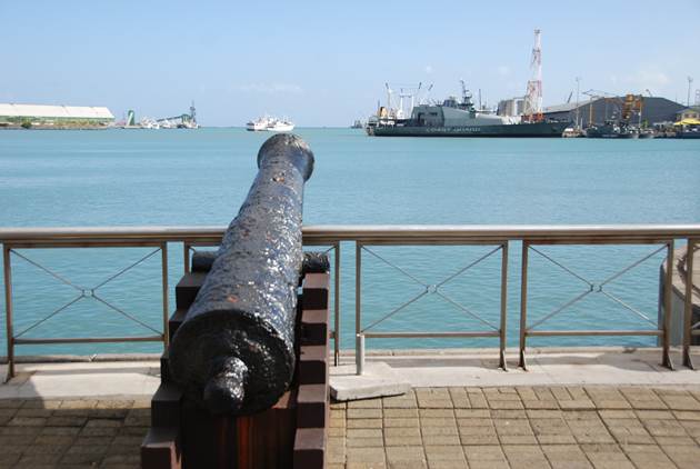 The harbour of Port Louis, Mauritius