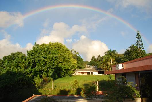 Voller Regenbogen über Floreal, Mauritius