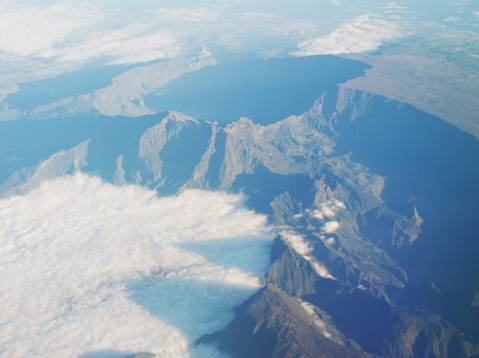 Luftbild vom Piton des Neiges, La Réunion